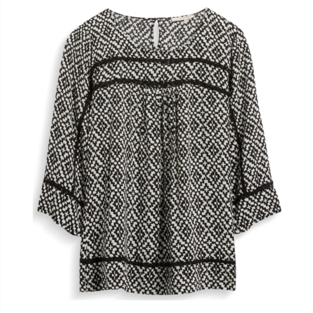Stitch Fix Delacour Crochet Inset Blouse, M